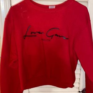 Red cropped sweatshirt